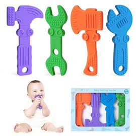 TYRY.HU Juguetes para la dentición de bebés, mordedores de silicona sin BPA, mordedores molares para bebés, alicates con llave inglesa para niños y niñas, textura suave, fáciles de sostener y limpiar,