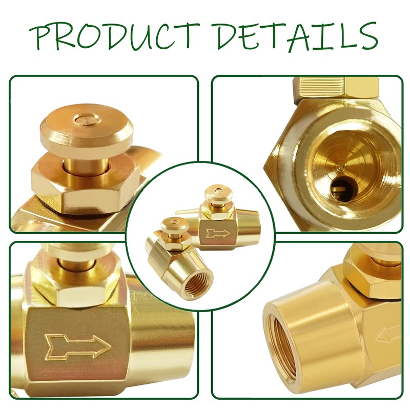 NICOLEKAY Brass 1/4" NPT Female Thread Push Button Check Valve