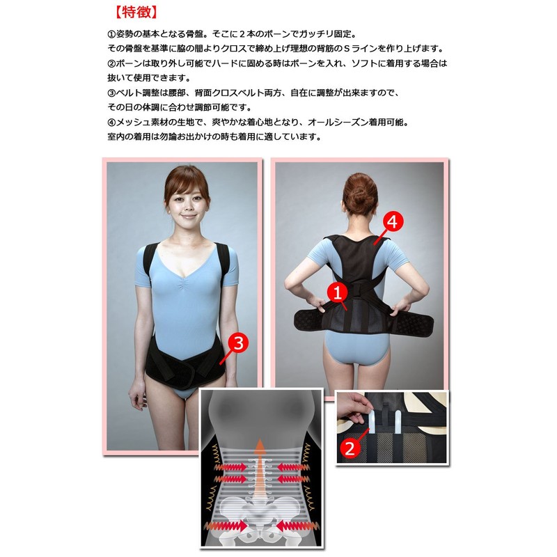 Pelvic Guitto Back S-Line Belt S-M