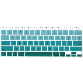 Se7enline Compatible with MacBook Keyboard Covers for Mac Air 13 inch 2022/2021/2020 Protector for MacBook Air 13-Inch Touch ID with Retina Display M1 A2337/A2179 US Layout, Gradient Green