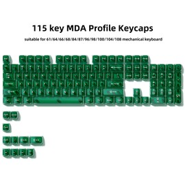 dagaladoo Dark Green Clear keycaps,Transparent keycaps 60 75 100 Percent,Crystal Jelly Keycap Set,Shine Through Custom Key caps,MDA Profile Key Caps Keyboard for Mx Switches Mechanical Keyboard
