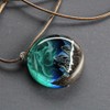 SEKDAQ Luminous Snow Mountain Polar Lights Necklace, Micro Landscape Night