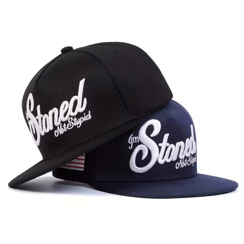 Sproutsy Men's Street Snapback Hat, Flat Visor, Straight Cap, Stoned,
