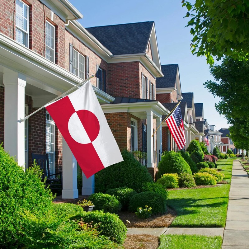 Greenland flag 3X5FT, Greenland flag, with 2 brass washers, durable