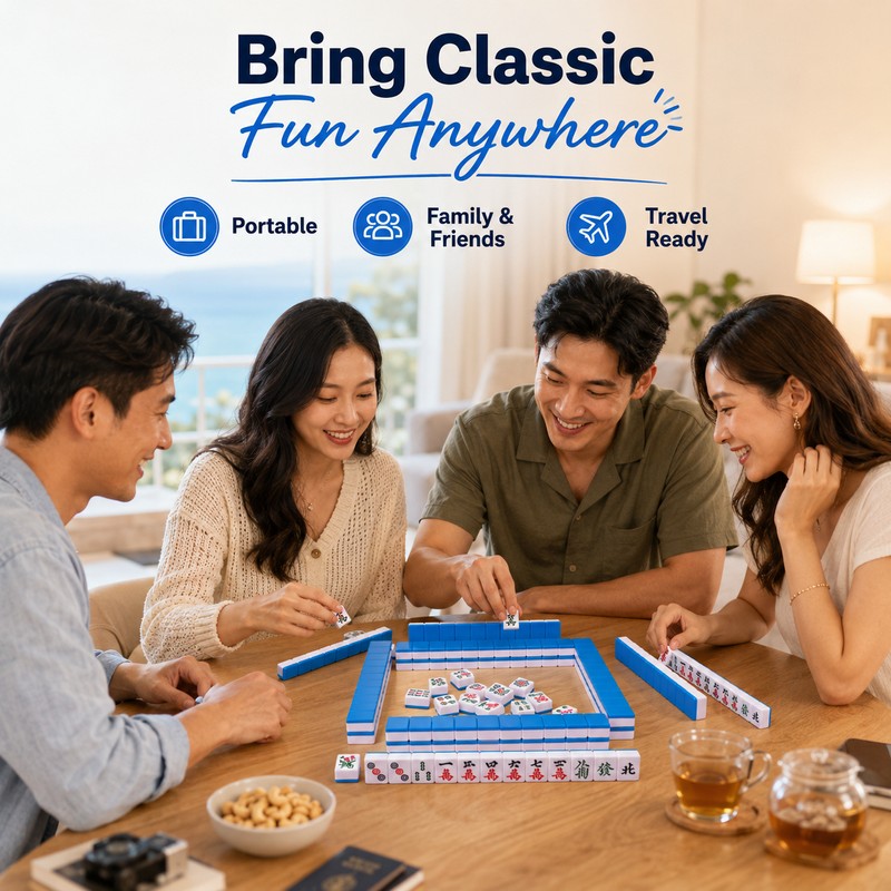 Portable Chinese Mahjong Set for Family Game Nights – 144-Piece