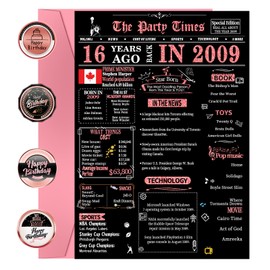 16th Sweet Birthday Cards, 16th Black Pink Birthday Decorations, Best 16 year old Birthday Gifts for Girls Daughte, Happy Birthday Cards for Granddaughter