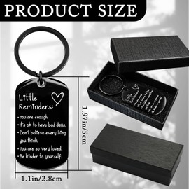 Huipalon Little Reminders Keyring, Positive Gifts for Women with Gift Box, Small Reminder Tag Keychain to Carry with You, Stainless Steel Key Ring, Motivational Gifts for Women Men