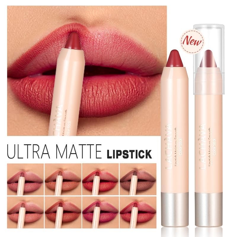 Matt Lipsticks Long Lasting - Velvet Nude Lipstick Stick Crayon,