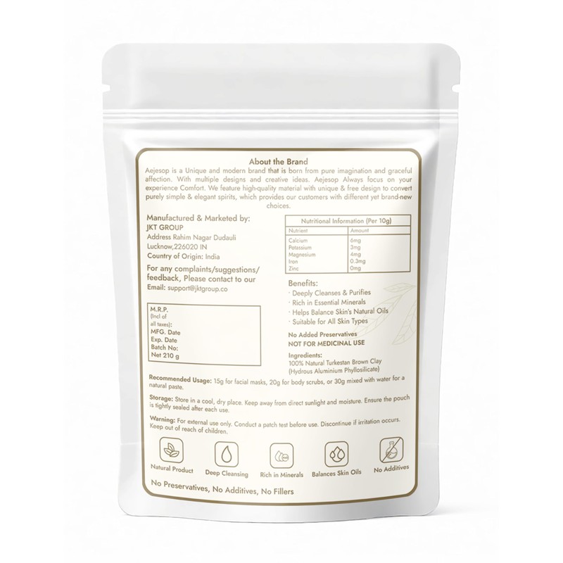 AEJESOP Edible Clay, Turkestan Brown Clay, 7.4oz (210g)