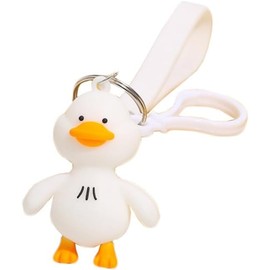 xutao Cute Duck PVC Keychain Cartoon Animal Keychain for Backpack School Bag Pendant DIY Gift Accessories, multicoloured
