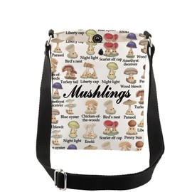 AKTAP Mushlings Gifts Cute Mushroom Crossbody Bag for Women Mushroom Shoulder Purse Bag Mushroom Lovers Gifts (CB, Mushlings CB-HT)