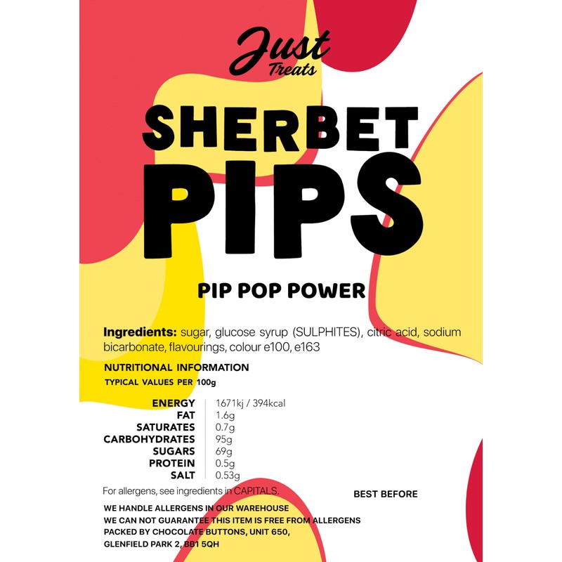 Just Treats Sherbet Pips (500g Share Bag)