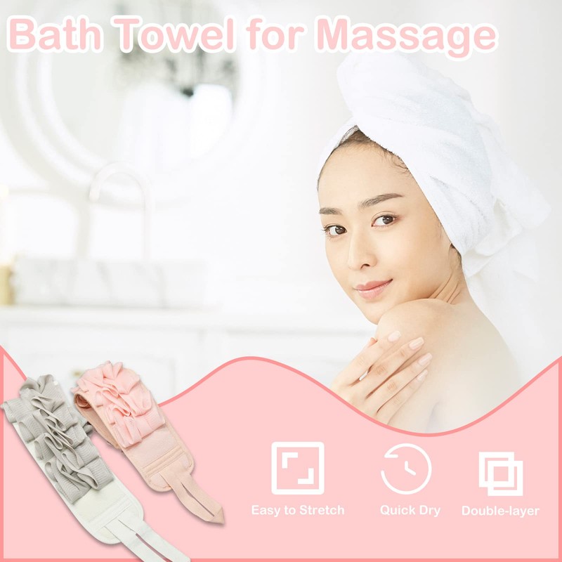 2 Pieces Exfoliating Back Scrubber for Shower, Double Sided Exfoliating