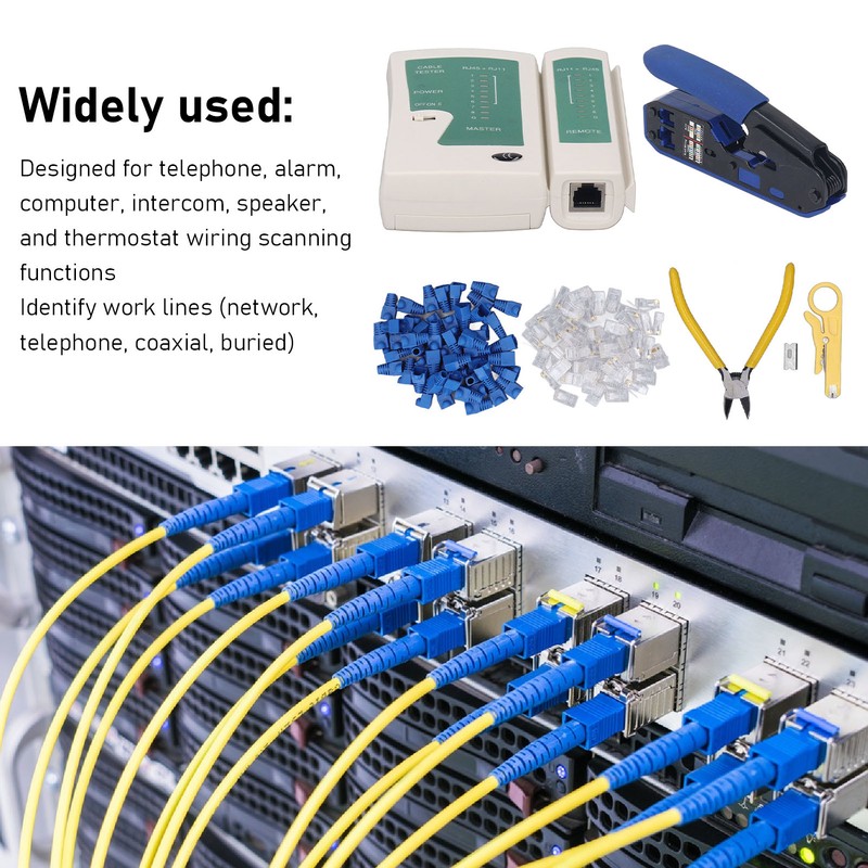 RJ45 Crimping Tool Kit Stripping Pliers 8P8C Crystal Head Network