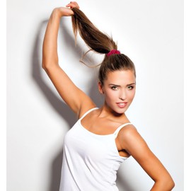 MDSTYLE 2pcs Hair Scrunchies for Women & Girls - Soft Cotton - No Damage Hair Ties for Thick Hair, Pony Tails - Hair Bands, Ponytail Holder (Hot Pink)