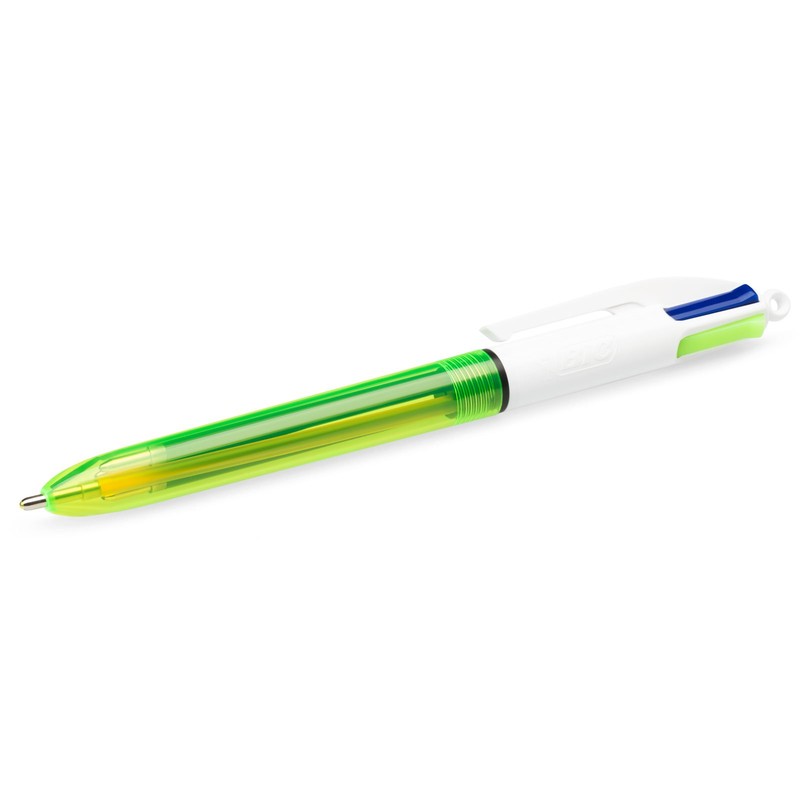 BIC 4 Colours Fluo Ballpoint Pen Black, Blue, Red and
