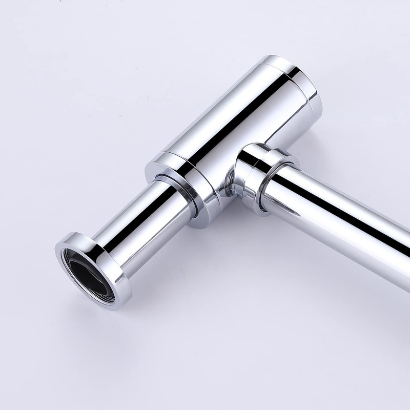 HAMOLER Chrome Round Bottle P-Trap 1 1/4 Adjustable Bathroom Basin