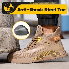 Steel Toe Shoes for Men Work Safety Shoe Industrial Construction Shoes Industrial Boot Sneakers Comfortable Lightweight Safety
