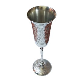 PARIJAT HANDICRAFT Brass Wine Goblet Cup Glass Perfect Wine Gift Great for Moscow Mules 100% Pure Brass with Beautiful Design