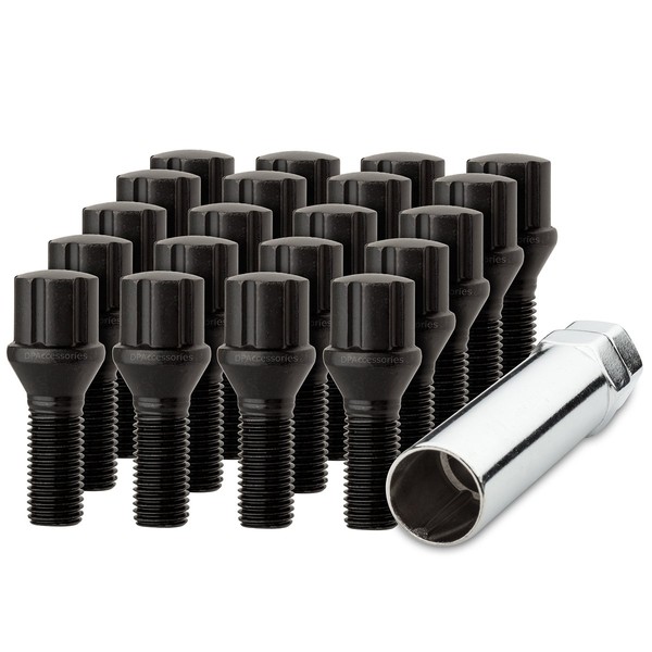 DPAccessories 20 Black 12x1.5B Spline Tuner Lug Bolts for Aftermarket
