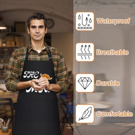 TOPWAYS Mr and Mrs Aprons Set for Couples, 2 Pieces Matching Aprons for Couples, His and Her, Funny Bridal Shower Gifts for Wedding, Valentine's Day, Anniversary, Christmas, black/white