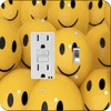 Yellow Smiley Face Balls -Light Switch Plate Cover - Toggle