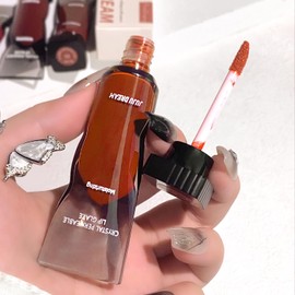Set de 6 Labiales Líquidos Mate, Efecto Voluminizador No Pegajoso con Tonos de Rosa Cristal a Ciruela Intensa, Brillo Labial Duradero Nude para Mujer (#04)