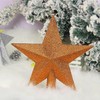 YYCRAFT Glitter Star Tree Topper Christmas Decoration-6 Inch,Orange