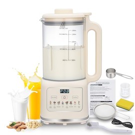 8 in 1 Nut Milk Maker Blender, 40oz Soy Milk Maker, 12H Keep Warm, Self-Clean & Boil Water, Countertop Blender, Homemade Soy, Almond, Oat, Coconut, Pl