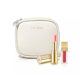 Korea Makeup Product_The Whoo Glow Lip Balm Special Set. Color: Pink SPF10 3.3g & Velvet Liquid Lip Rouge No.18 Rose Pink 2.1g - Long Lasting, Lips Moisturizing - Magic Temperature Color Changing