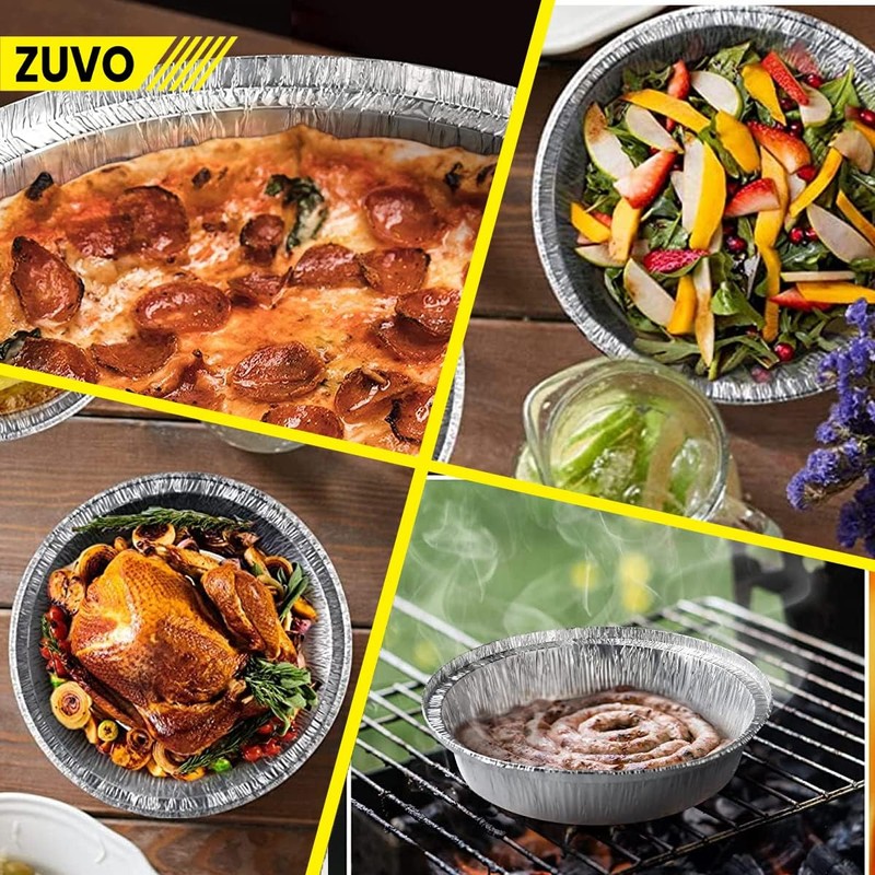 Zuvo Round Aluminium Containers – Pack of 20 Foil Flan