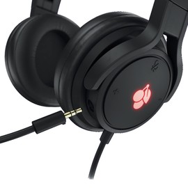 Cherry HC 2.2 Wired Headset for Gaming & Multimedia USB 7.1 Surround Sound Detachable Microphone Black 7 Foot Long Cord.