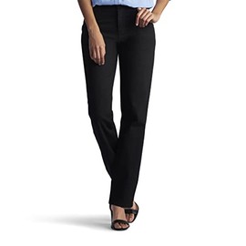 Lee womens Relaxed Fit All Cotton Straight Leg Jean,black cotton,6