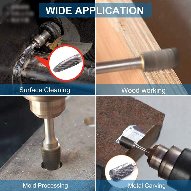 10 Pcs Rotary File Fast Chip Cutting Grinder Bit High