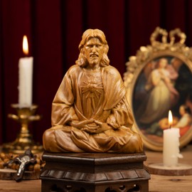 MAIAN99VN Jesus Christ Statue, Catholic Gifts Women and Men, Meditation Accessories, Christian Decor, Religious Gifts, Small Jesus Figurine, Spiritual and Zen Decor