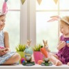 Easter Bunny Figurines with Carrot Cute Resin Bunny Rabbit Statue