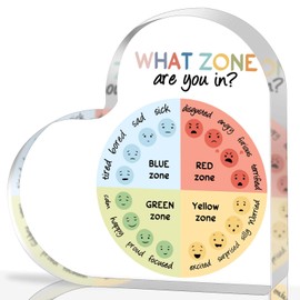 Mental Health Gifts, School Counselor Gifts, Feelings Wheel Therapy Emotions Heart Acrylic Sign, Anxiety Coping Skills Sign, Counseling Office Must Haves Decor, Mental Health Gift for Teens Students