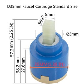 SEDAL Diameter 35mm Ceramic Faucet Cartridge Replacement for Single Handle Kitchen Basin Shower Faucet Part,Ceramic Disc Single Handle Faucet Cartridge Replacement 1.38 / 35mm Diameter (1Pack)