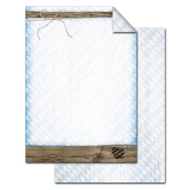 Logbuch-Verlag 25 Sheets of Bavarian Copier Paper Bavarian Squared DIN A4 Writing Paper Blue/White Writing Paper 100 g