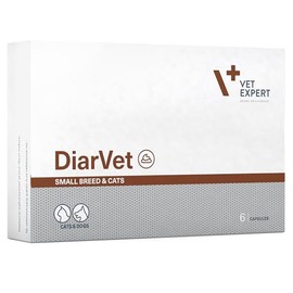 Vet Expert DiarVet Small Breed & Cats, 6 Capsules, Digestive Supplement for Diarrhoea Relief
