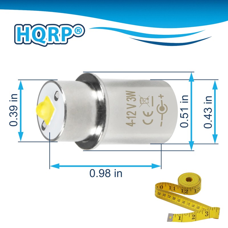 HQRP High Power Bulb 2-Pack Compatible with Mag-Lite 3-4-5-6 D/C