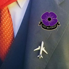 EAWEN Metal Poppy Flower Brooch Pins - Veteran Lapel Pins for Remembrance Day & Memorial Day (6 Pack)