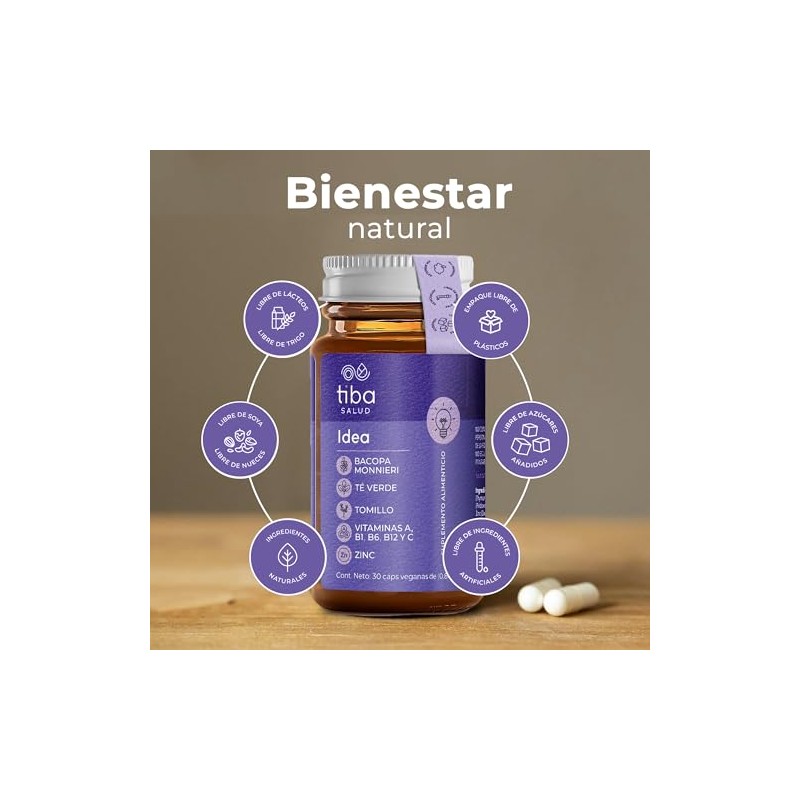 IDEA Nootrópico Bacopa Monnieri 800mg MemoriaConcentración TIBA SALUD