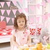 ADQUATOR 20m 52pcs Pink Bunting, Reusable Waterproof Fabric Bunting Banner