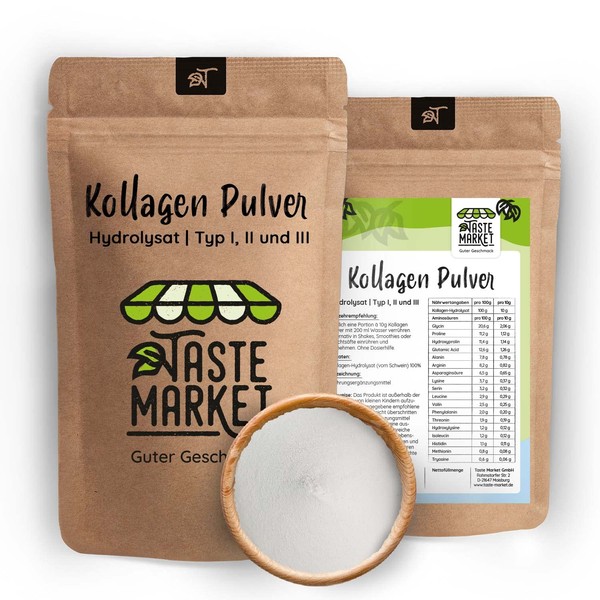 TASTE MARKET Guter Geschmack Kollagen Pulver 1 kg GR?SSENAUSWAHL |