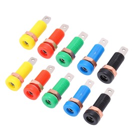 Walfront 10PCS Female Banana Plugs ABS Brass Banana Socket Binding Post Adapter 30V to 60V 24A 4mm/0.2in Hole Insulation Socket Female Banana Plug Connector