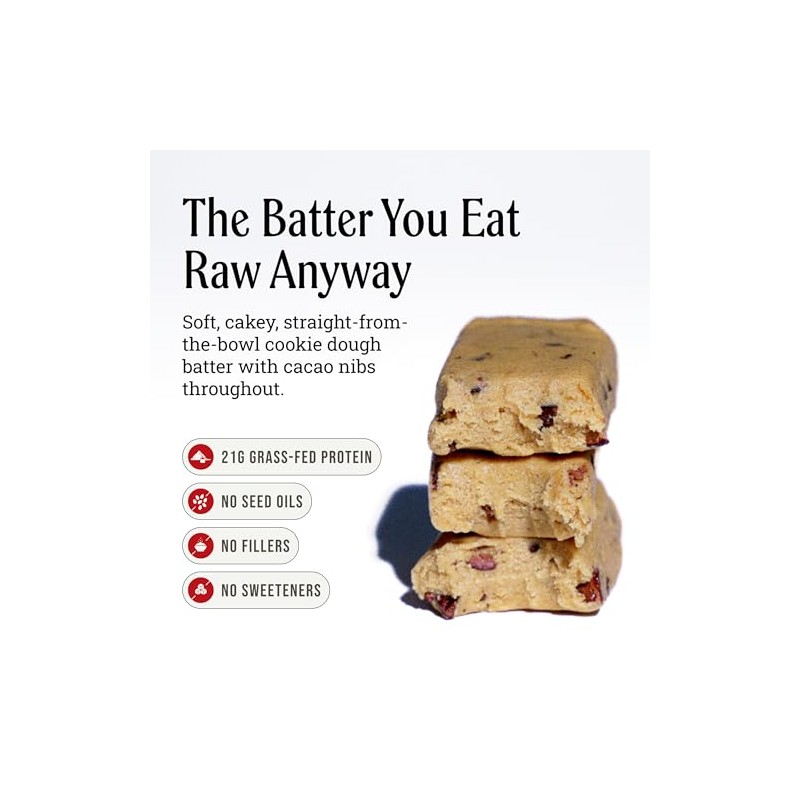 PRIMA Cookie Dough Protein Bar | 21g Grass Fed Whey
