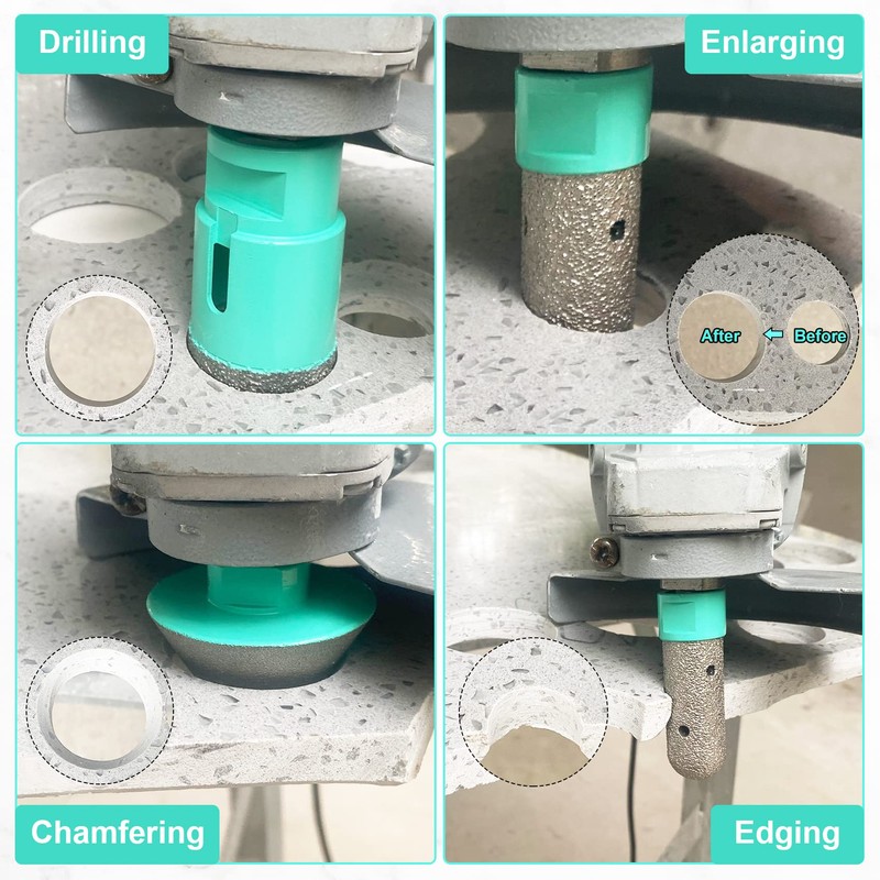LEKOMESH Diamond Core Drill Bits Set 6pcs Tile Hole Saw