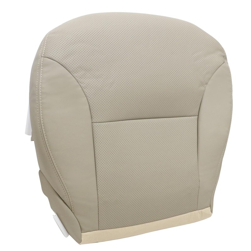 SecosAutoparts Perforated Tan Driver Side Replacement Bottom Microfiber Leather Seat