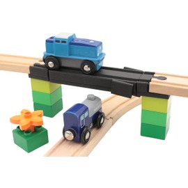 Locorico - Wooden Train Crash Bridge Compatible with Brio Lillabo Hape